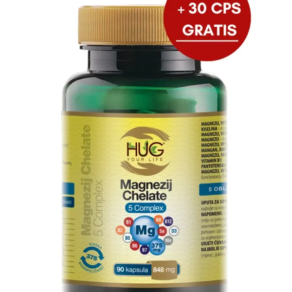 Magnezij Chelate 5 Complex® - 30 cps GRATIS - Hug Your Life