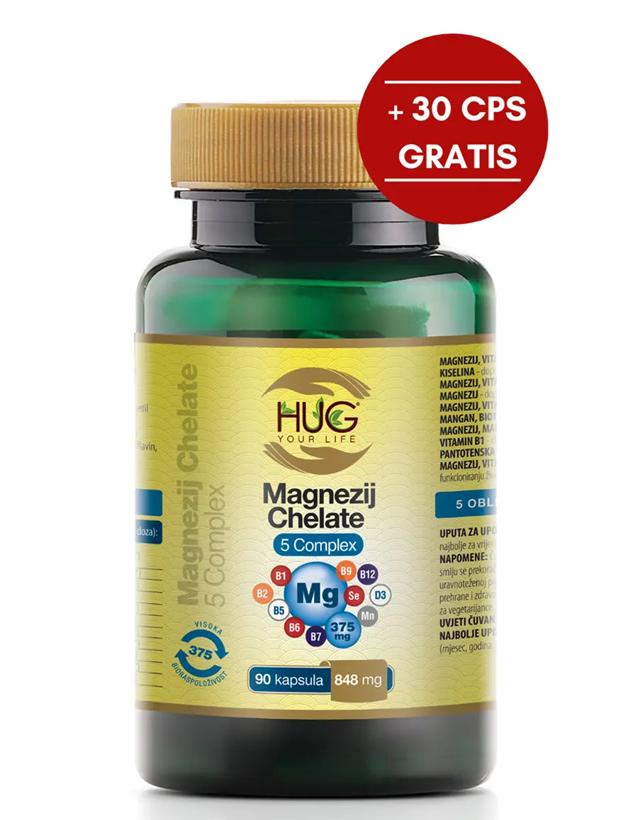 Magnezij Chelate 5 Complex® - 30 cps GRATIS - Hug Your Life