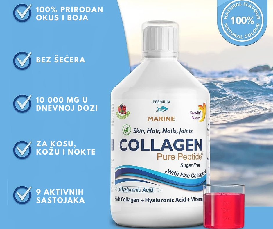 Collagen Pure Peptide 10000 - hidrolizirani riblji kolagen za kožu, kosu i nokte - Swedish Nutra